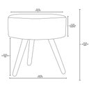 Ver imagem 2 de Puff Puf Banqueta Redondo Para Camarim Suede Pés Palito Bege