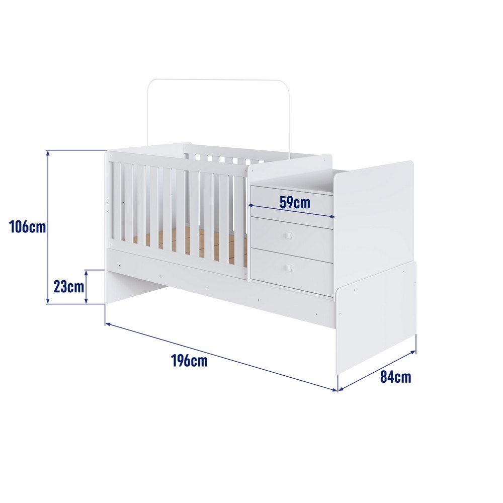 Berço Cama Multifuncional S/ Auxiliar 196cm sem Colchão Linha Bb Bb680 Completa Móveis - 14