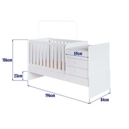 Berço Americano Multifuncional com Trocador e Cômoda Cor:branco - 6