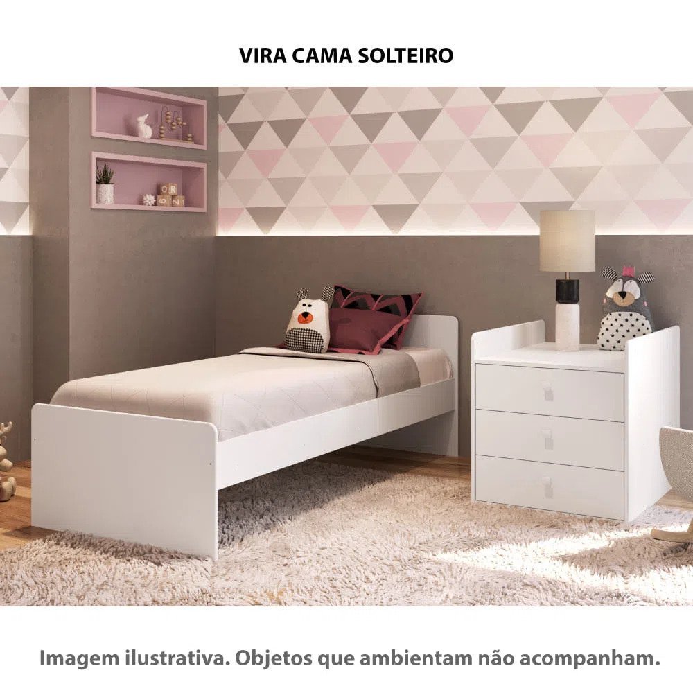 Berço Cama Multifuncional S/ Auxiliar 196cm sem Colchão Linha Bb Bb680 Completa Móveis - 11