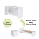 Ver imagem 4 de Berço Americano Multifuncional com Trocador e Cômoda Branco - Completa Móveis