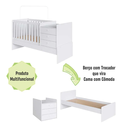Ver imagem 4 de Berço Americano Multifuncional com Trocador e Cômoda Branco - Completa Móveis