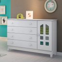 Ver imagem 1 de Cômoda de Bebê 1 Porta 4 Gavetas Grand Selena Carolina Baby Branco