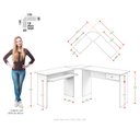 Ver imagem 4 de Mesa Escritório Escrivaninha de Canto Estação de Trabalho Max 1G 1 Gaveta para Computador Jacarandá