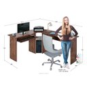 Ver imagem 3 de Mesa Escritório Escrivaninha de Canto Estação de Trabalho Max 1G 1 Gaveta para Computador Jacarandá