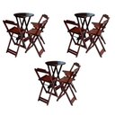 Ver imagem 1 de Kit 3 Jogos De Mesa Bistrô De Madeira Dobrável Com 3 Banquetas - Imbuia