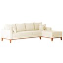 Ver imagem 4 de Sofá 4 Lugares Beny com Chaise Direito Corino Bege