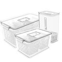 Ver imagem 1 de Kit 3 Organizadores de Geladeira Dry Coza Frutas Verduras Temperos 6 3,2 e 2,3l