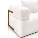 Ver imagem 5 de Sofá 4 Lugares 3,00m em Tecido Bouclé com Aplique em Madeira – Scott Lucadi Off White