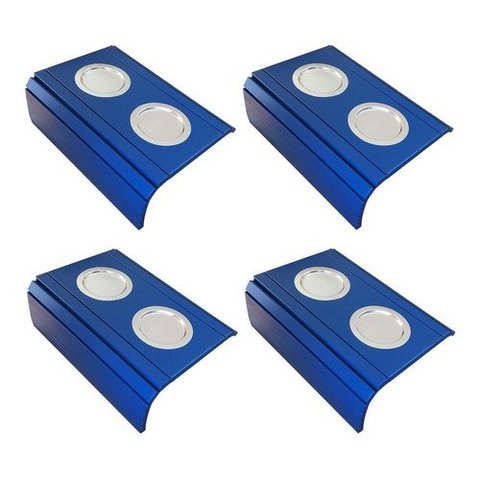 Kit 04 Esteira Decorativa Laqueada Sofá Alumínio Azul Bic