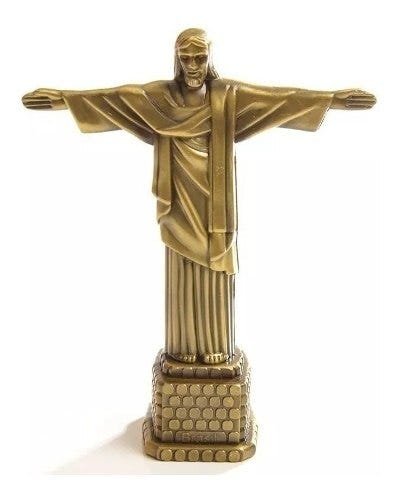 Miniatura Monumento Cristo Redentor - 18 Cm De Metal - 3
