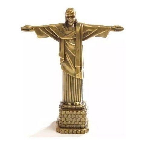Miniatura Monumento Cristo Redentor - 18 Cm de Metal