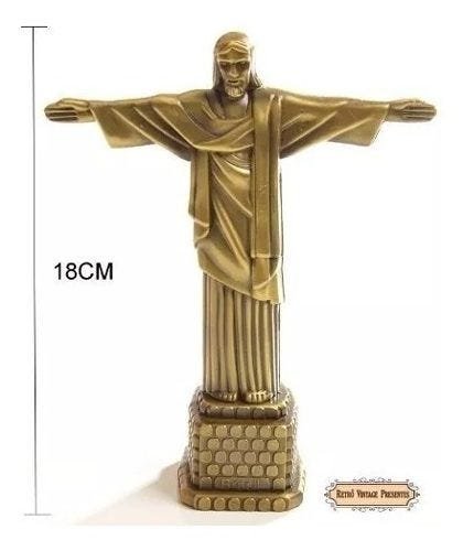 Miniatura Monumento Cristo Redentor - 18 Cm De Metal - 2