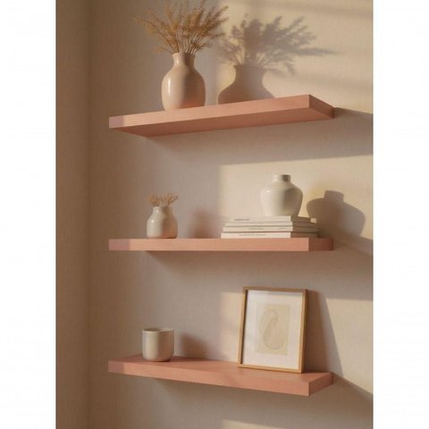 Kit 3 Prateleiras MDF 60cm Rosa On Móveis
