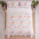 Ver imagem 5 de Kit Cobre Leito Evolution Casal Estampado Floral Dupla Face Colcha 3 Peças Lindoia