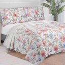 Ver imagem 3 de Kit Cobre Leito Evolution Casal Estampado Floral Dupla Face Colcha 3 Peças Lindoia