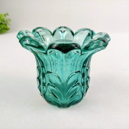 Vasinho Verde Esmeralda 8,5x9cm Vaso Vidro Flor Decoração P - 2
