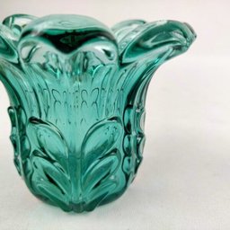 Vasinho Verde Esmeralda 8,5x9cm Vaso Vidro Flor Decoração P - 4