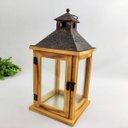 Ver imagem 2 de Lanterna Decorativa Marroquina 34x17cm Madeira Lisa