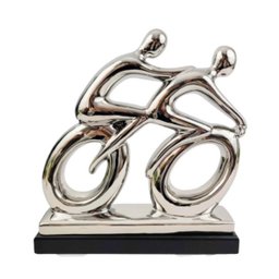 Bicicleta Decorativa Estatueta Prata Luxo 30x28cm Bike - 1 Bicicleta Decorativa Estatueta Prata Luxo 30x28cm Bike - 1