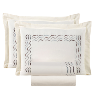 Conjunto de Lencol Casal Queen Size Safira 04 Pçs 100%algodao Viena:palha