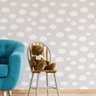 Papel de Parede Quarto Bebe Nuvem Rosa Branco Adesivo 3 mts - 4