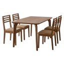 Ver imagem 1 de Mesa de Jantar Papaia com 4 Cadeiras Estofadas Juparana Corino Kaki Ornar