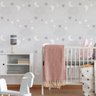 Papel de Parede Quarto Bebe Nuvem Nude Branco Adesivo 3 mts - 4