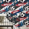 Papel Parede Efeito 3D Bola Futebol Quarto Menino rolo 3 mts - 3