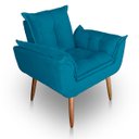 Ver imagem 2 de Kit 2 Poltronas Decorativa Paola Pes Palito Suede Azul Turquesa