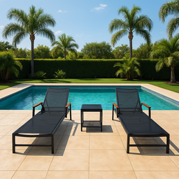 Espreguiçadeira de Alumínio Tela Sling para Jardim e Piscina - 5