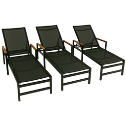 Espreguiçadeira de Alumínio Tela Sling para Jardim e Piscina - 4