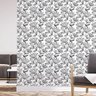 Papel de Parede Floral Flor Flores Preto Branco Sala 3m - 3