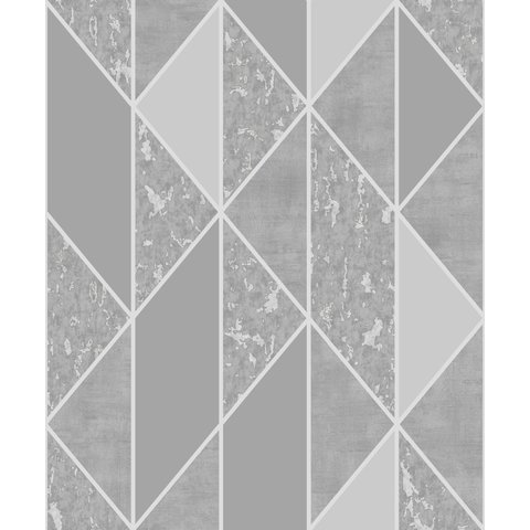 Papel de Parede Seven Geometrico Cinza e Prata