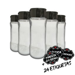 Pote Tempero Kit 12 Potes+24 Etiquetas Adesivas Porta Condimento T130 Arte na Arte Potes de Tempero  - 18