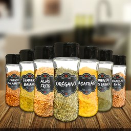 Pote Tempero Kit 12 Potes+24 Etiquetas Adesivas Porta Condimento T130 Arte na Arte Potes de Tempero  - 15