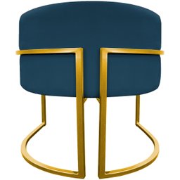 Poltrona Decorativa Para Sala Recepção Escritório Luna Suede Base de Ferro Dourada - 6