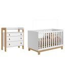 Ver imagem 1 de Berço Americano 4315 Q Encanto Slim e Cômoda 4410 Fantasia Branco Acetinado – Qmovi