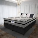 Ver imagem 2 de Cama Box Baú Casal King Colchão Gazin com Molas Ensacadas Rubi 193x203x73cm Suede Preto/cinza