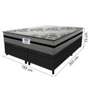 Ver imagem 4 de Cama Box Baú Casal King Colchão Gazin com Molas Ensacadas Rubi 193x203x73cm Suede Preto/cinza