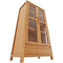 Ver imagem 2 de Cristaleira Dunia F06 2 Portas 3 Prateleiras Madeira Maciça com LED Rústico Claro Lyam Decor