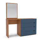 Ver imagem 2 de Cômoda Penteadeira Porto 4 Gavetas com Espelho 149x160cm Azul/Freijó 240889