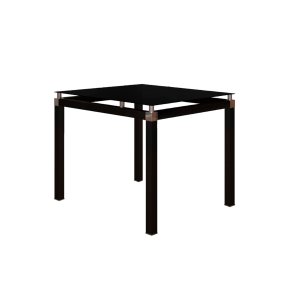 Mesa De Jantar Para 4 Lugares Com Tampo De Vidro Quadrado 75cm Malva Preto Artefamol 9556/11297 - PR