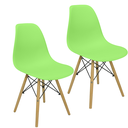 Ver imagem 3 de Kit 2 Cadeiras Charles Eames Eiffel Wood Design - Verde Claro