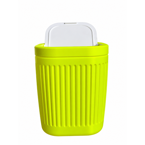 Lixeira de Mesa 2 Litros com Tampa Basculante:Amarelo Neon