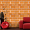 Papel de Parede Tijolinho Laranja Sala Quarto Adesivo 3m - 2