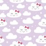 Papel de Parede Nuvem de Amor Lilás Menina Bebe Adesivo 3m - 1