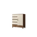 Ver imagem 3 de Comoda Gaveteiro C/ 4 Gavetas 1 Porta Fit -santos Andirá - com Pés:jequitiba/offwhite