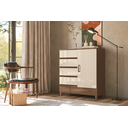 Ver imagem 1 de Comoda Gaveteiro C/ 4 Gavetas 1 Porta Fit -santos Andirá - com Pés:jequitiba/offwhite