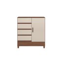 Ver imagem 2 de Comoda Gaveteiro C/ 4 Gavetas 1 Porta Fit -santos Andirá - com Pés:jequitiba/offwhite
